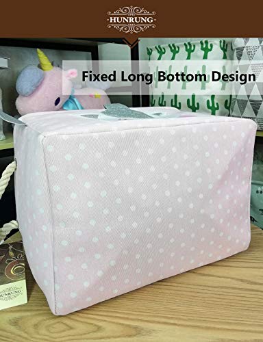 Hunrung Rectangle Storage Basket Cute Canvas Organizer Bin For Pet/Children Toys, Books, Clothes Perfect For Rooms/Playroom/Shelves（Rec-Cute-Unicorn Xl） #TOP6