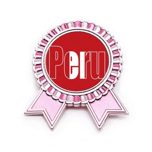 Broche drapeau du Pérou en métal rose M : fixez votre style sans abîmer vos tissus
