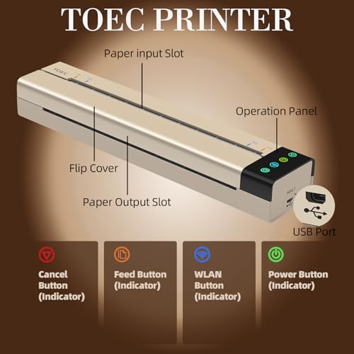 ATOMUS Tattoo Transfer Stencil Machine, Mini Thermal Copier Printer Connected Phone Computer Portable USB WiFi Tattoo Printer