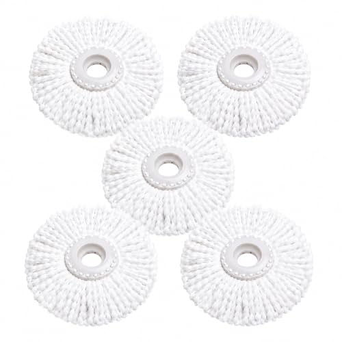 Image of Premium Mop Refill 100 GMS Set of 5 | Spin Mop Refill Microfiber Replacement Head | 360 Round Heavy Absorbent & Washable | Compatible with All Spin Mops Buckets
