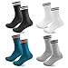 Produktbild Socken Herren Damen 4 paar Sportsocken Schwarz Lange Baumwollsocken Weiß (Blau GrünX 1+DunkelgrauX 1+weiß X 1+SchwarzX 1, 43-46)