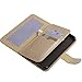 Abacus24-7 Galaxy S7 Edge Case [Mirror Wallet] with Flip Cover, Gold
