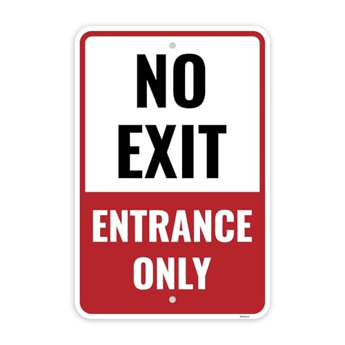 No Exit Entrance Only Sign 18x12 Aluminum