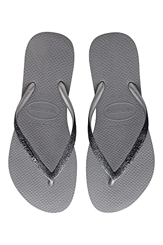 Havaianas Slim Sparkle Flip-Flop Steel Grey 37/38 Brazil (US Men's 5/6, Women's 7/8) M
