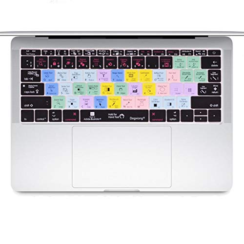 Dogxiong Adobe Illustrator AI Shortcuts Hotkey Silicone Keyboard Cover Skin for (No-Touch Bar) MacBook Pro 13 Inch 2016 Later Release [A1708] ; New MacBook 12 Inch [A1534]