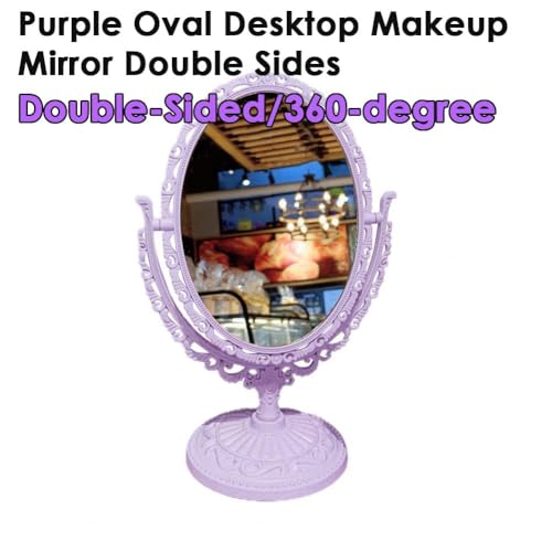 Espejo de maquillaje ovalado de escritorio AKOAK miniatura 3