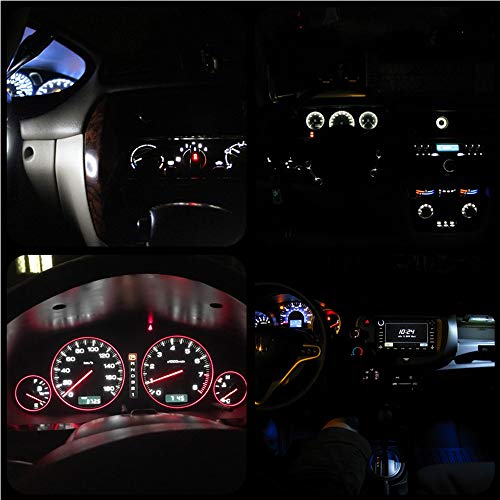 Image of WLJH White T4.2 Neo Wedge LED Bulb with 10mm Base for Dash Gauge Cluster | 3030 SMD, T1.25 and T1-1 /4, 9454848, Climate Control and HVAC Light, A /C Panel, Dimmable, 10-Pack
