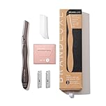 Brandluxe Dermaplaning Tool for Face, Eyebrow Shaping, Gentle Hair Removal and Exfoliation. Designed for Women, an eco-friendly design. Includes 3 Swedish stainless steel razor heads