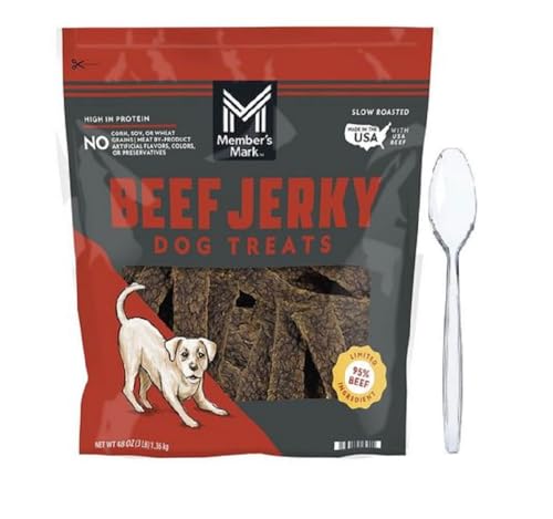 Member Mark Beef Jerky Dog Treats, 48 oz. Included Free Plastic Spoon