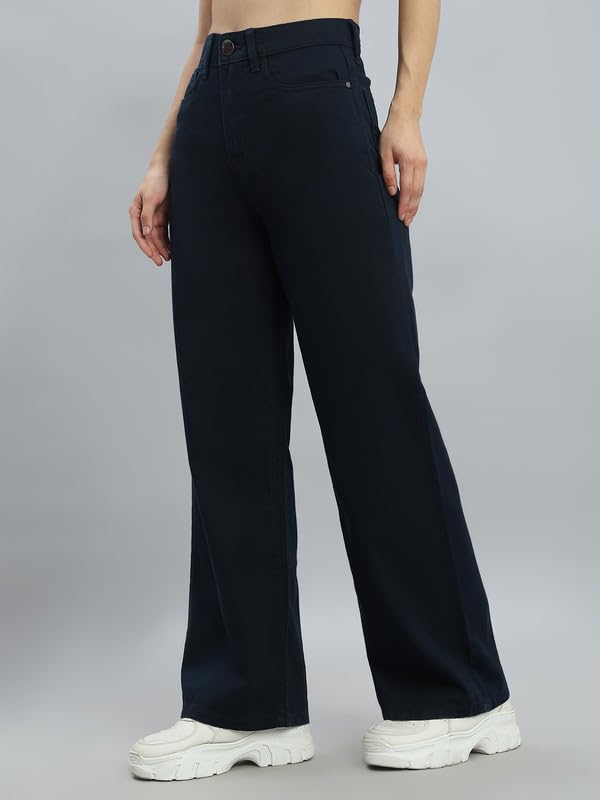 Image of GO COLORS Soft Cotton-Tencel Blend Twill Wide Pants Full Length for Women| Breathable, High Rise