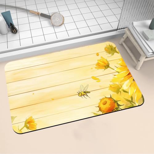 Tapis de bain antidérapant pierre et microfibre tournesol 50x80cm - 2