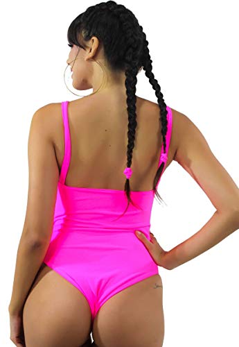 Maiô Body Neon Com Alcinha Rosa