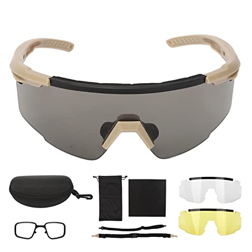 TITA-DONG Gafas de Tiro, Gafas Militares para Evitar la Niebla con Miopía, Montura de Gafas de Protección UV para Montar a Esquiar, Gafas de Tiro Tácticas para Campo de Tiro