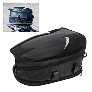 Vomeko Motorcycle Tail Bag,Motorcycle Seat/Tail Bag 14.5‑18.5L Capacity Expandable Motorcycle Rear Seat Luggage Bags With Rain Cover For Motorbike Weekender Travel, Black 5 41ojiyxcv+l. sl500 . ss300