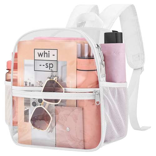 Image of Clear Backpack for Stadium Events, 12x12x6 Small Clear Plastic bag with Reinforced Straps for Game Security Festival Concert