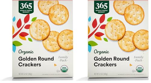 365 by Whole Foods Market, Organic Golden Round Crackers, 12 Ounce (Pack of 2)