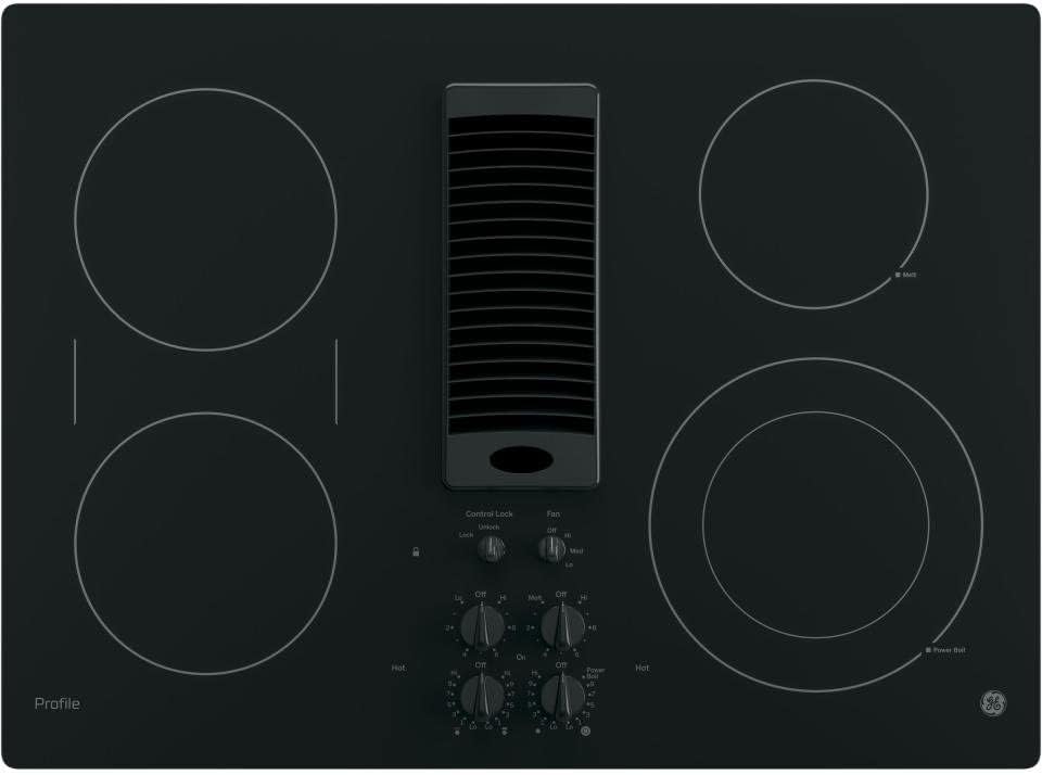 GE Profile Series 30" Downdraft Electric Cooktop Black