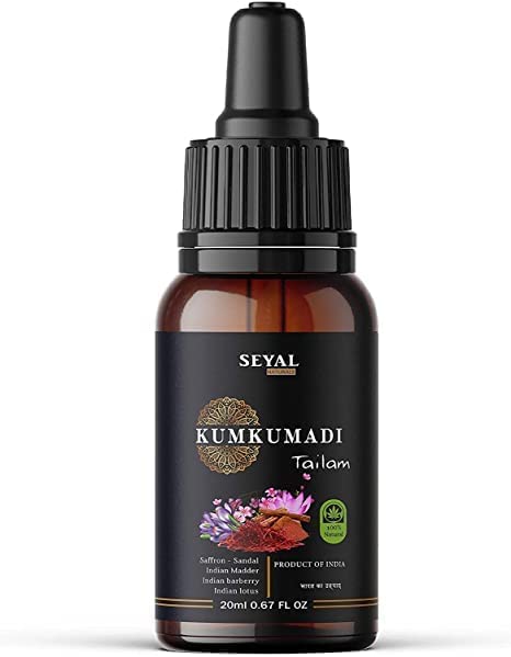 SJHSeyal Kumkumadi Tailam for Face | Saffron | Sandal | Manjistha and Blend of Natural Herbs | Kumkumadi Oil Therapeutic Grade - 20ml
