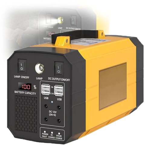 Estación de energía portátil, fuente de alimentación portátil de 300 W para exteriores, batería de litio, CA 110 V/60 Hz o 220 V/50 Hz, CC 12 V para camping y caravanas