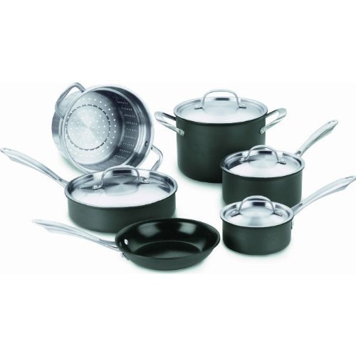 Image of Cuisinart GG-10 Hard Anodized 10-Piece Set GreenGourmet, Black