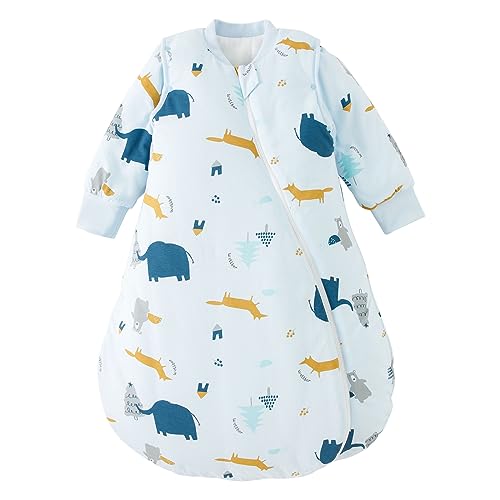 Duomiaomiao Baby Schlafsack 3.5 tog,Schlafsack Baby Ganzjahres, Baumwolle Baby Schlafsack Winter, Baby Schlafsack Neugeboren,Warmer Schlafsack Baby, Atmungsaktiver Winter Schlafsack Baby