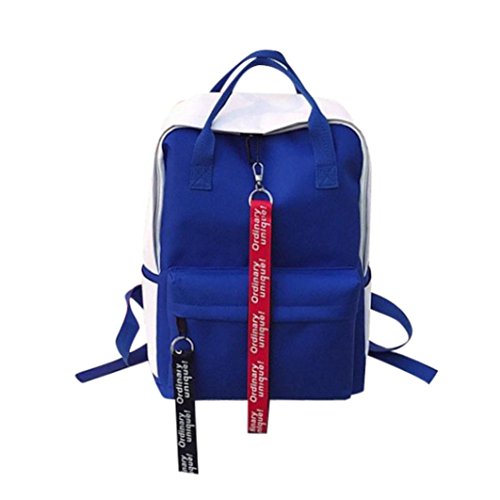 Keepfit Leisure Zipper Book Bag, Double Strap Backpack Student Bag Couple Travel Bag