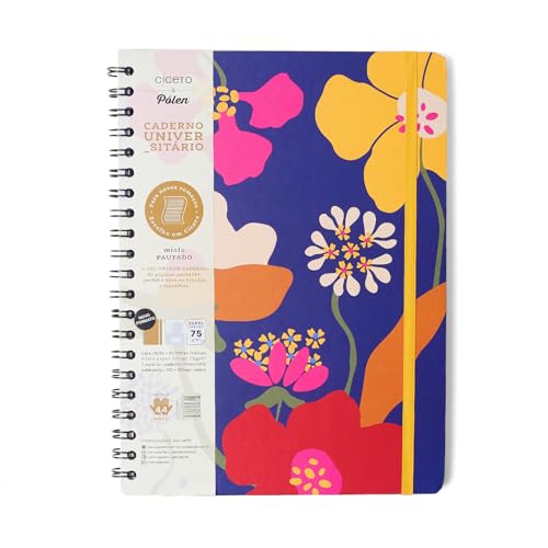 Caderno Espiral Pólen Pautado 20X28 Aromas Azul 80 Fls, Cicero