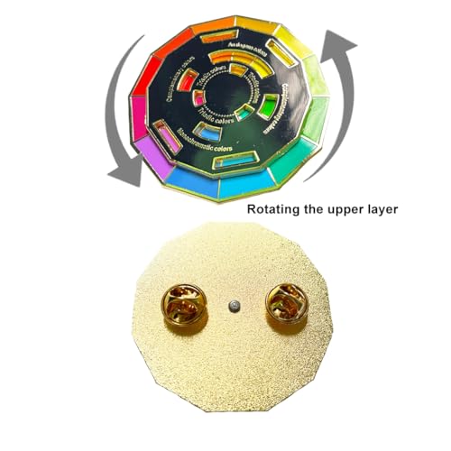 Color Wheel Pin Enamel Wheel Brooch Color Mixed Guide Pins Gift for an Artist3