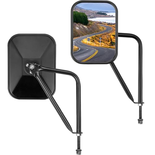 JOYTUTUS Mirrors Doors Off Compatible with 1987-2026 Wrangler YJ TJ JK JKU JL JLU Gladiator JT, Anti-shake Wide Vision Mirrors Easier Install Door Hinge Mirror, Doorless Side Mirror
