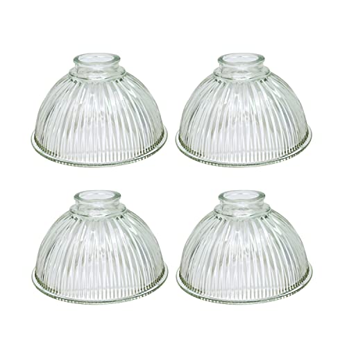 Image of Aspen Creative 23019-4A Transitional Clear Bowl Shape Ceiling Fan Glass Shade, 2-1 /2 inch Fitter, 6-3 /4 inch Diameter x 3-5 /8 inch Height, 4 Pack