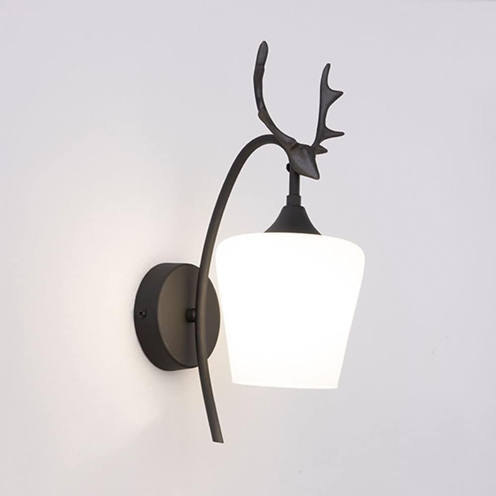 Aplique de Pared Interior Dorado de 1 luz con Pantalla de Vidrio, de Metal con Forma de asta, para Sala de Estar y Dormitorio
