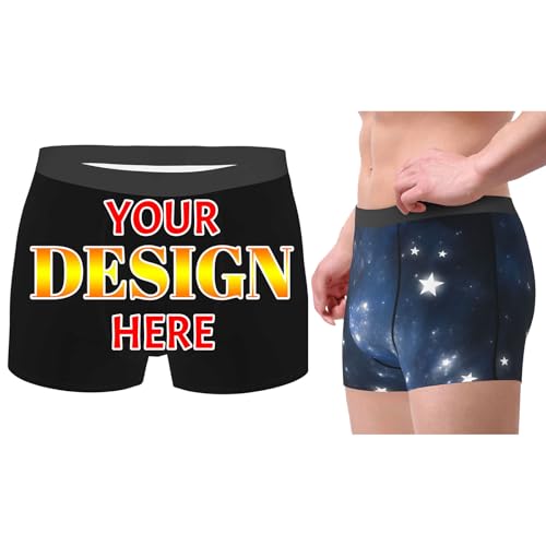 Men's Novelty Boxer Briefs with Photo Custom Underwear for Men Personalized Comfortable Mens Boxer Shorts