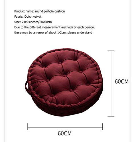 Mauuwy Round Floor Pillows Seat Cushion Velvet Tufted Indoor Cushions Big 3D Buttons Pillow Decorative Meditation Pet Mat For Sofa Couch Bed Garden Balcony Living Room Office Gray 24X24 #TOP1