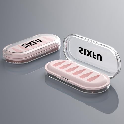 Image of SIXFU Portable Storage Box Case for Apple Pencil Tips, Apple Pencil Pro / 2nd Generation / 1st Generation /USB-C Tips Case.(6 Tip Slot,Clear+Pink)
