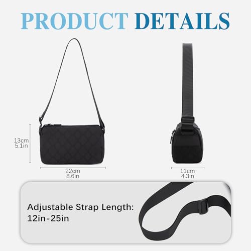 Nylon shoulder crossbody bag for women,Small Crossbody ith Zippers4