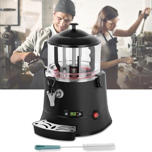 Commercial Hot Chocolate Dispenser, Electric Beverage Warmer for Chocolate, Coffee, Milk Tea, and Juice, 5L Capacity (10l)