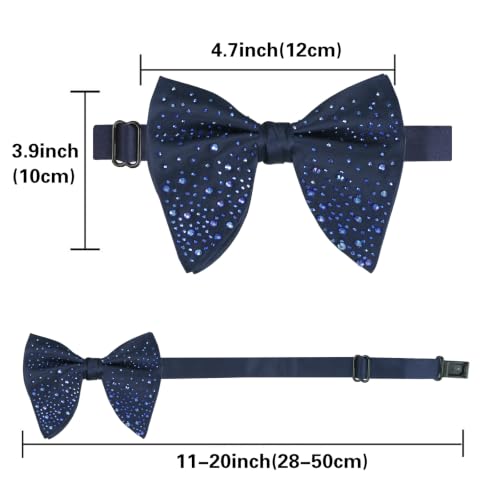 Image of Alizeal Velvet Pre-tied Adjustable Bow Tie for Men Oversize Formal Solid Tuxedo Bowtie