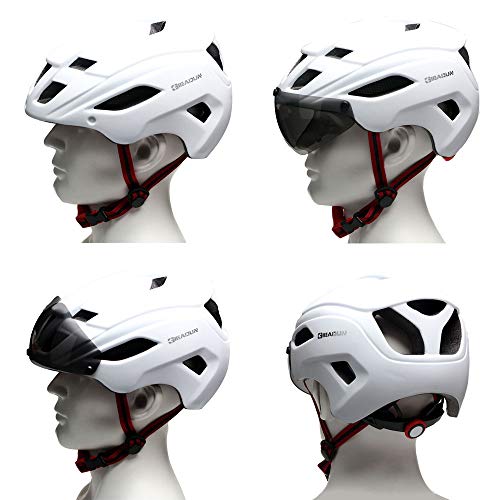 GIEADUN Men's and Women's Bike Helmets,MTB,Bicycle, Cycling Helmets cpsc Certified, Movable Lens can be resized (White)