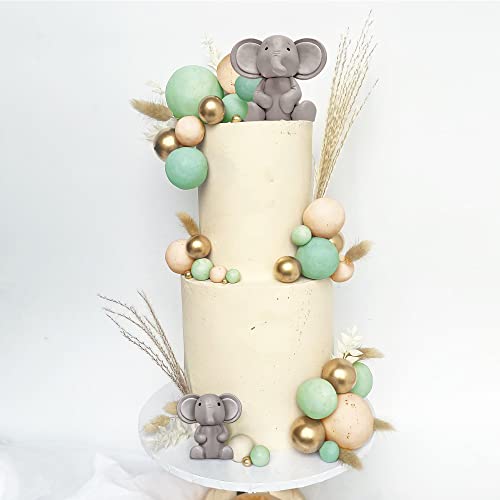 30 Pcs Elephant Cake Toppers Cute Baby Elephant Cake Decorations Mini Balls Cake Toppers For Elephant Theme Birthday Baby Shower Cake Decoration Supplies #TOP27