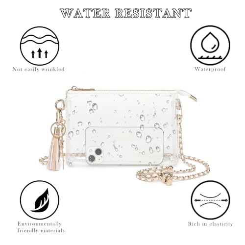 Image of YGR Womens Clear Bag for Stadium Events PVC Small Crossbody Purse for Concert, Party Sports Stadium Approved Present