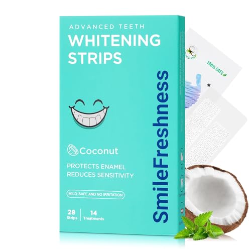 Image of Teeth Whitening Strips, 14-Day Treatments Clinically Proven for Visible & Affordable Teeth Whitening, Enamel Care Whitening, Reduced Sensitivity Formula, Coconut.