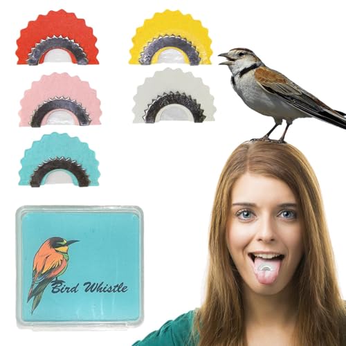 Fun Bird Llamer - Juego de silbato de lengua de papel | Instrumentos de mordaza de silbidos de larga duración | Magic Tweeting Noisemakers para la naturaleza al aire libre Play