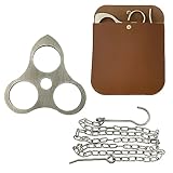 SUONE Stainless Steel Picnic Support Triangle,Suitable for Camping and Outdoor Cooking Triangle, Can Be Transformed Into a Tripod with Adjustable Chain Hanging Cookware, an Essential Outdoor Tool