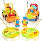 PREXTEX Voiture de télécommande (2 Paquet) Jouets pour enfants 3 Garçons de l'année & Filles - Camion et tracteur RC Voitures pour les jeunes enfants - Anniversaire pour 2-3 ans et plus