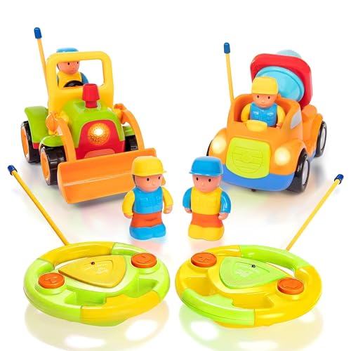 PREXTEX Remote Control Car (2 Pack) Toddler Toys for 3 Year Old Boys & Girls - Truck and Tractor RC Cars for Toddlers - Birthday for 2-3+ Year Old Boys by PREXTEX - Used condition - CA$19.27