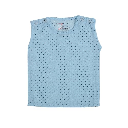 Image of 100% Cotton Printed Shoulder Snap Jabla | Blue Jhabla | for Newborn & Infants | All Season wear Jabala Baby Products | Sleeveless Regular Fit Vest | Assorted Pack of 3| Size - 0-3 Months