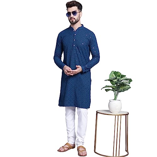 Image of SOJANYA (Since 1958 Timeless Charm: Pure Cotton Sequence Kurta for Special Occasions