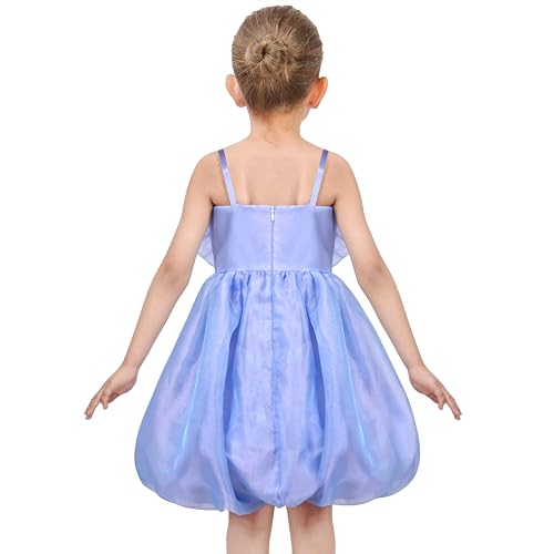 Sunny Fashion Girls Dress Rose Flower Ruffle Spaghetti Strap Princess Party3