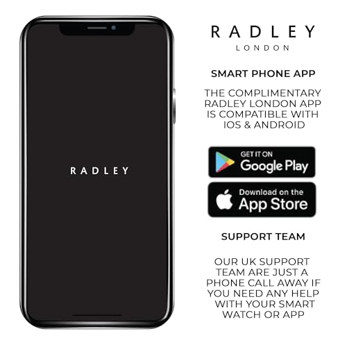 Reloj inteligente RADLEY serie 57 de alta gama con exclusiva correa de cuero y silicona azul 7