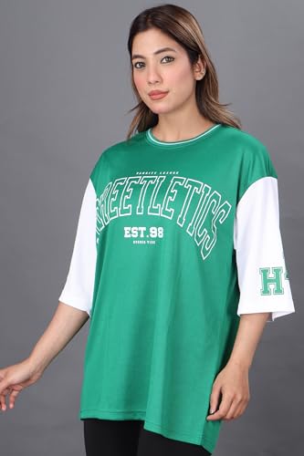 Image of Amazon Brand - INKAST Unisex Oversized T-Shirt | Sportwear | Contrast Sleeves | Drop Shoulder Baggy Fit | Graphic Print | Activewear for Gym,Training & Street Style